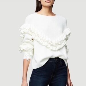 Frame Ruffle Yoke Sweater